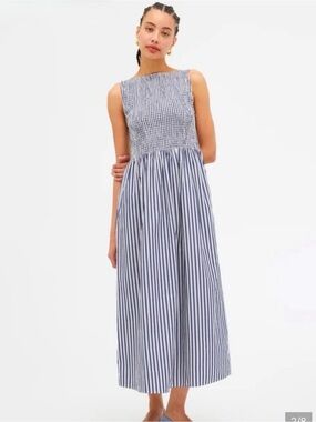 NWOT Hill House Cosmina Nap Dress in Blue Stripe Size S